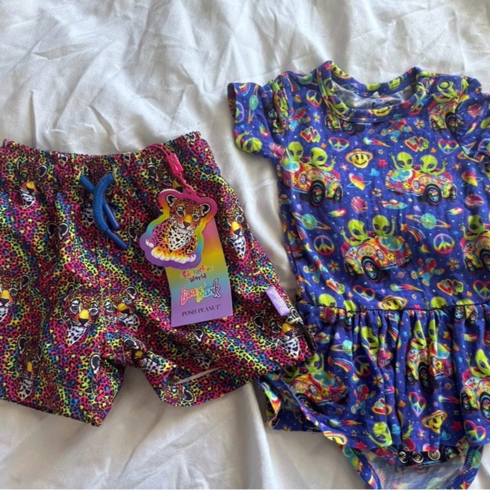 Posh Peanut Colorful Alien and Leopard Print Kids Set